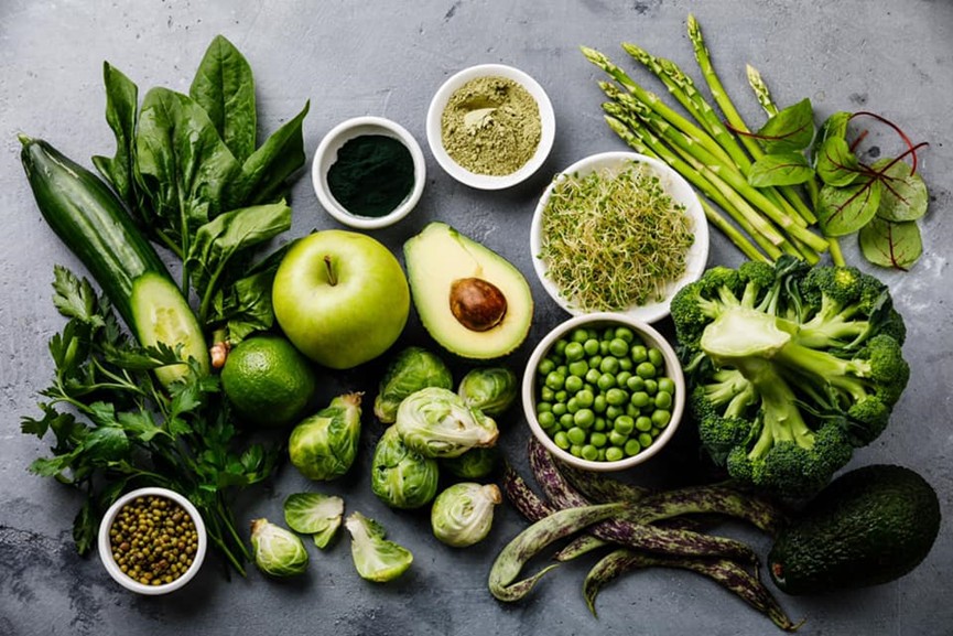 圖／綠色蔬菜當中的纖維能幫助口腔清潔與唾液分泌